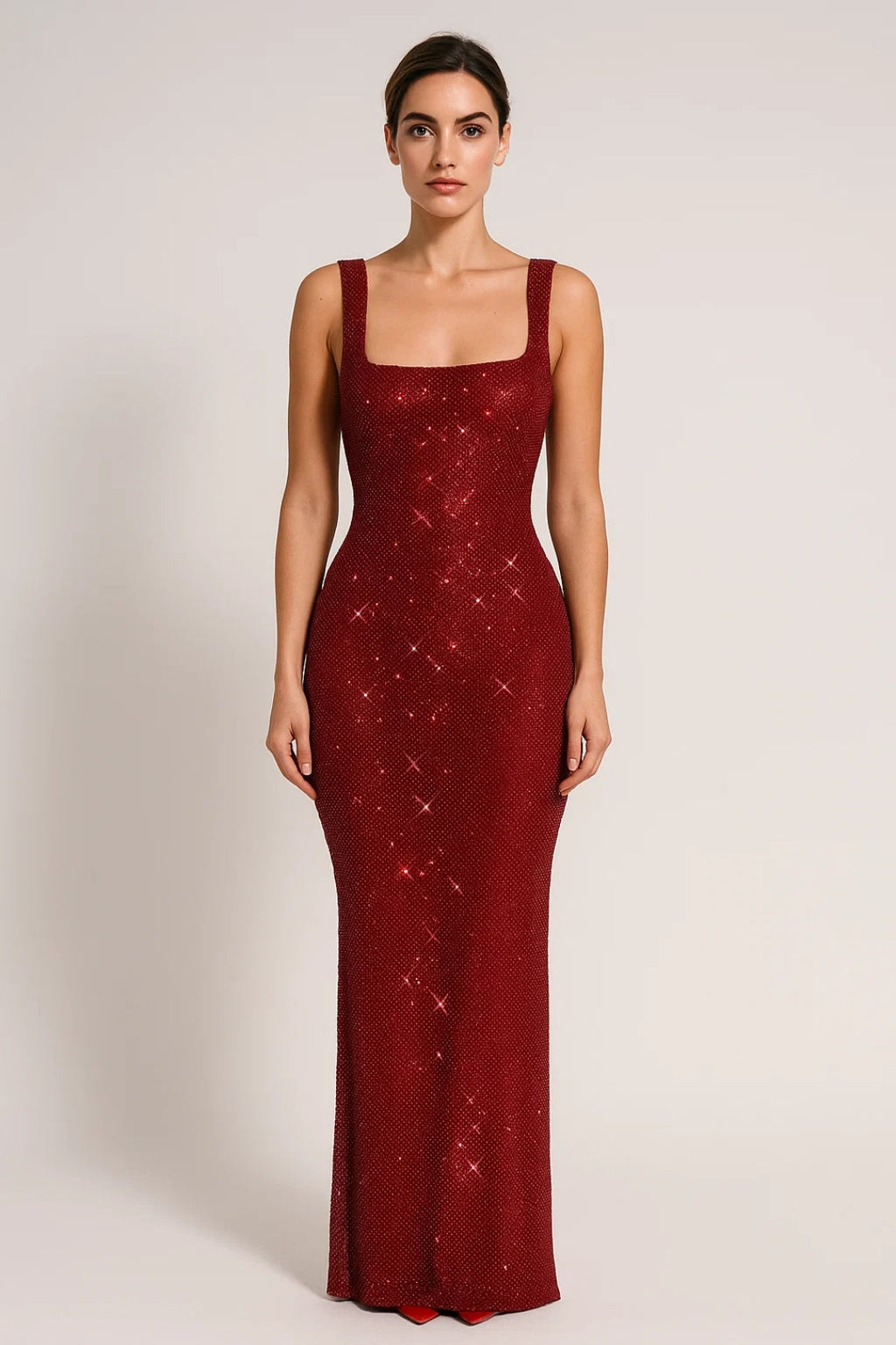 Elegantes Abendkleid | Figurbetont mit Glanzoptik | Glamour für besondere Anlässe