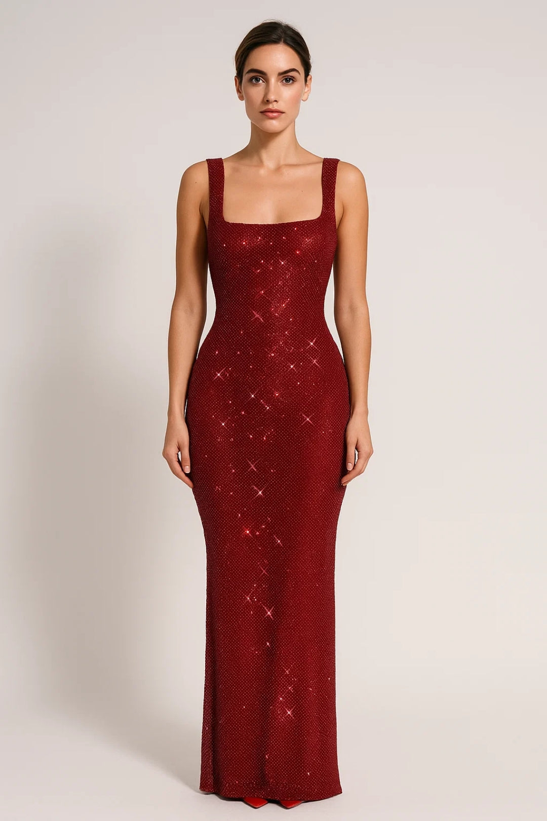 Elegantes Abendkleid | Figurbetont mit Glanzoptik | Glamour für besondere Anlässe