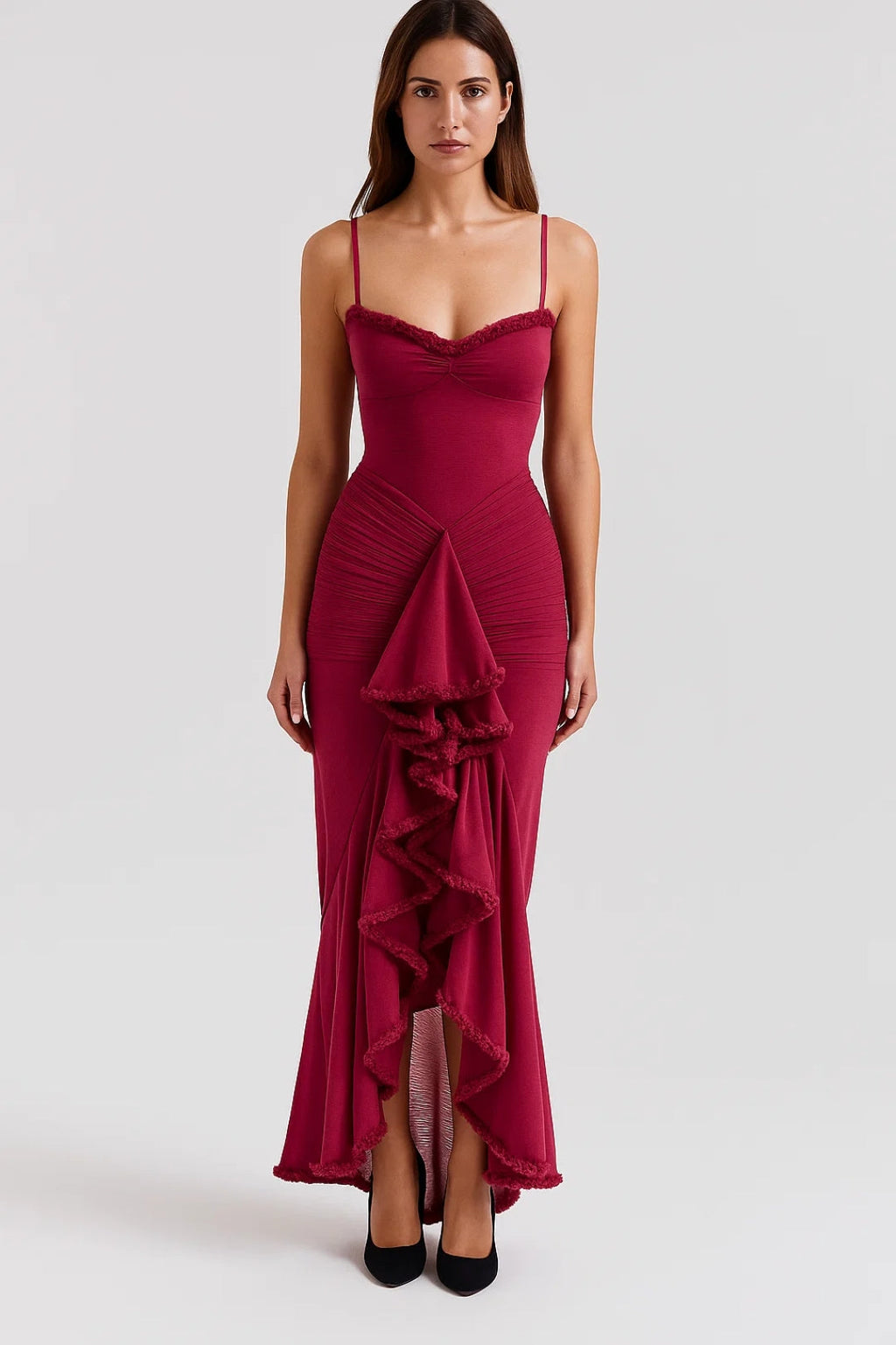 Elegantes Abendkleid | Figurbetont mit Volantdetail – Ausdrucksvolle Eleganz