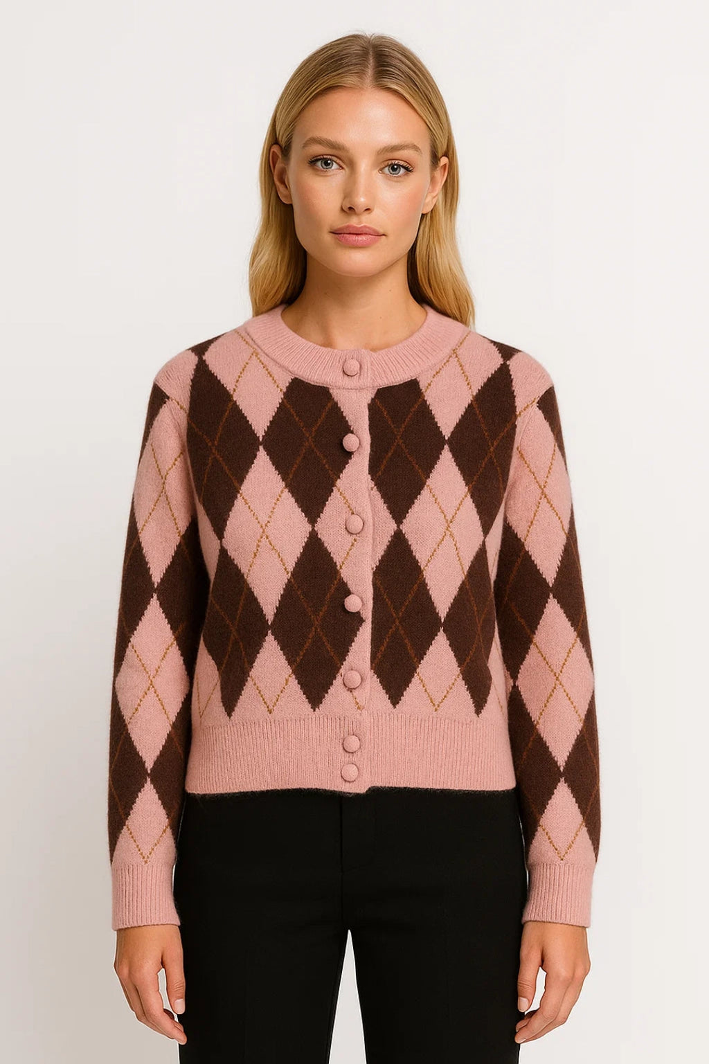 Verspielte Eleganz Cardigan – Gemütlicher Stil mit Rautenmuster