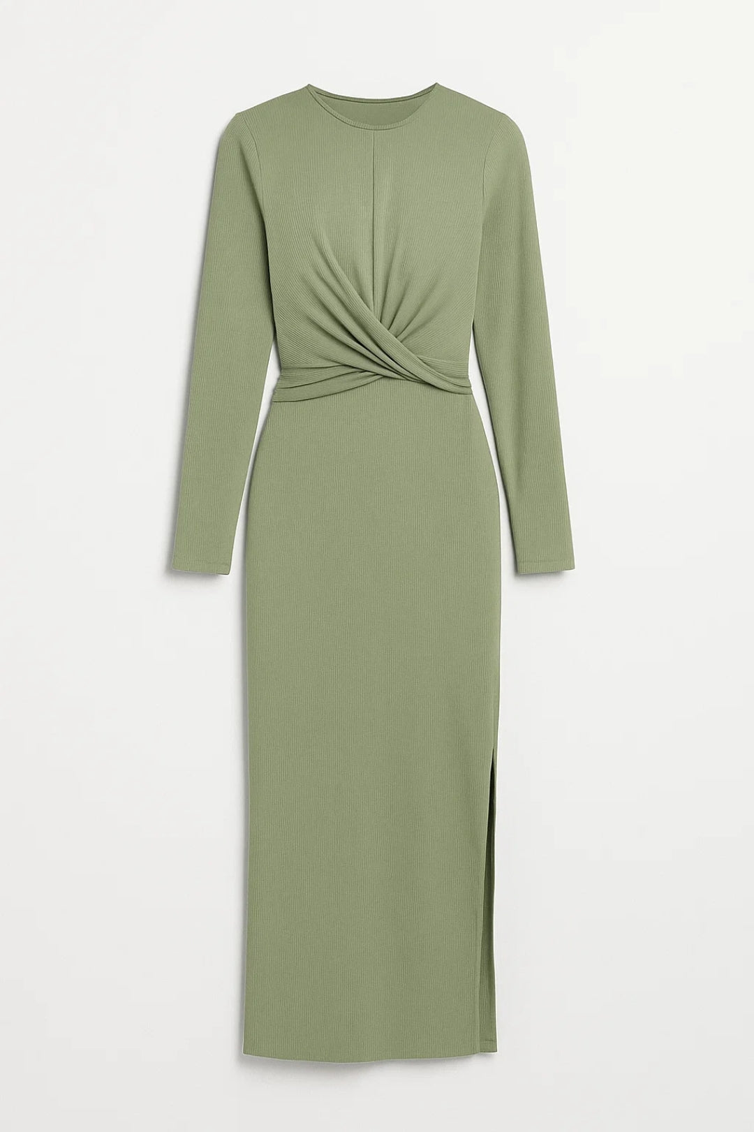 Elegantes Langarmkleid mit Drapierung – Klassischer Stil für besondere Anlässe