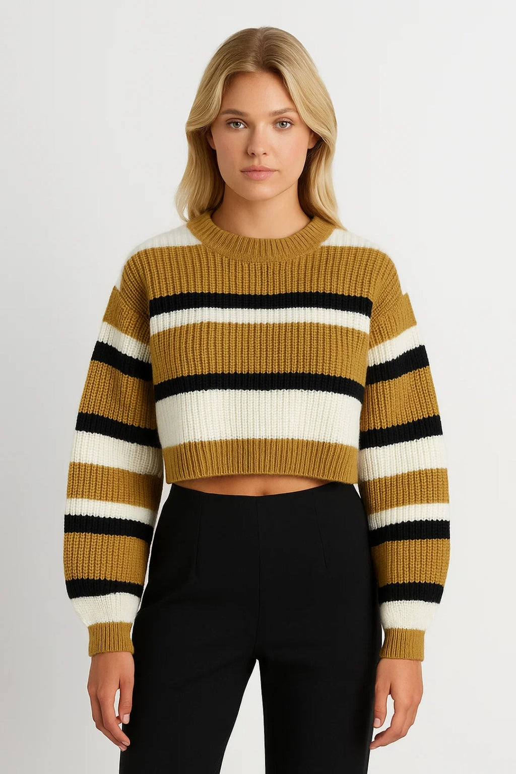 Gemütlicher Gestreifter Pullover – Moderner Kurzschnitt für jeden Tag