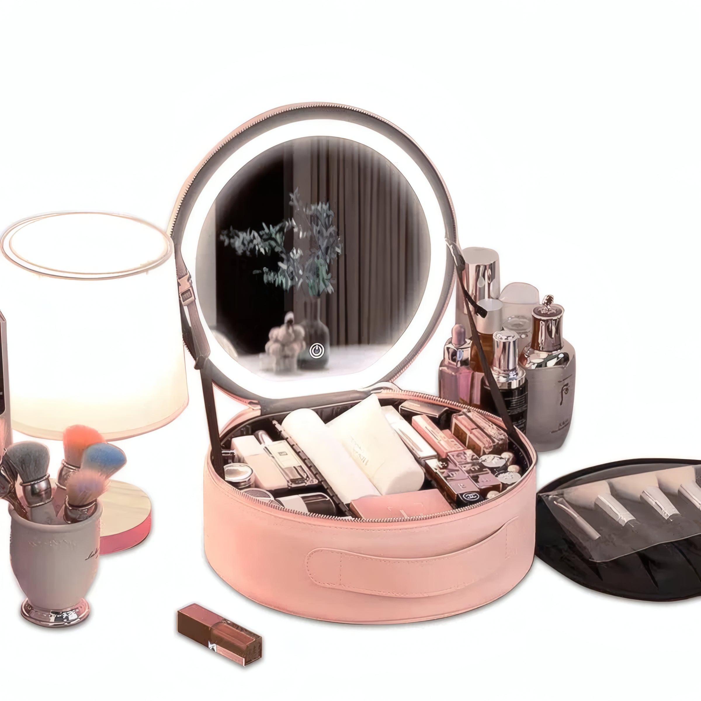 LED Kosmetiktasche – Groß, Beleuchteter Spiegel, Tragbar