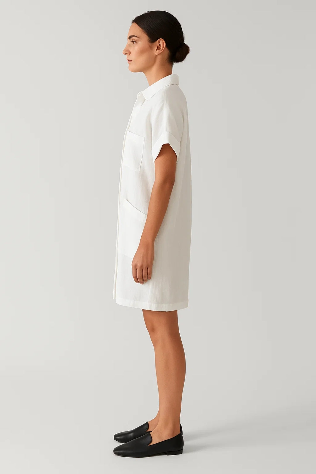 Elegantes Kurzarm Hemdkleid – Mühelos lässig für jeden Anlass