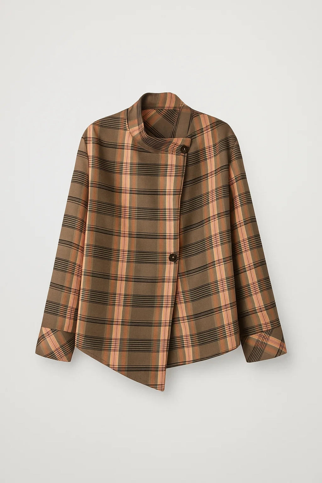 Asymmetrische Jacke – Stilvoll & Gemütlich mit Karomuster