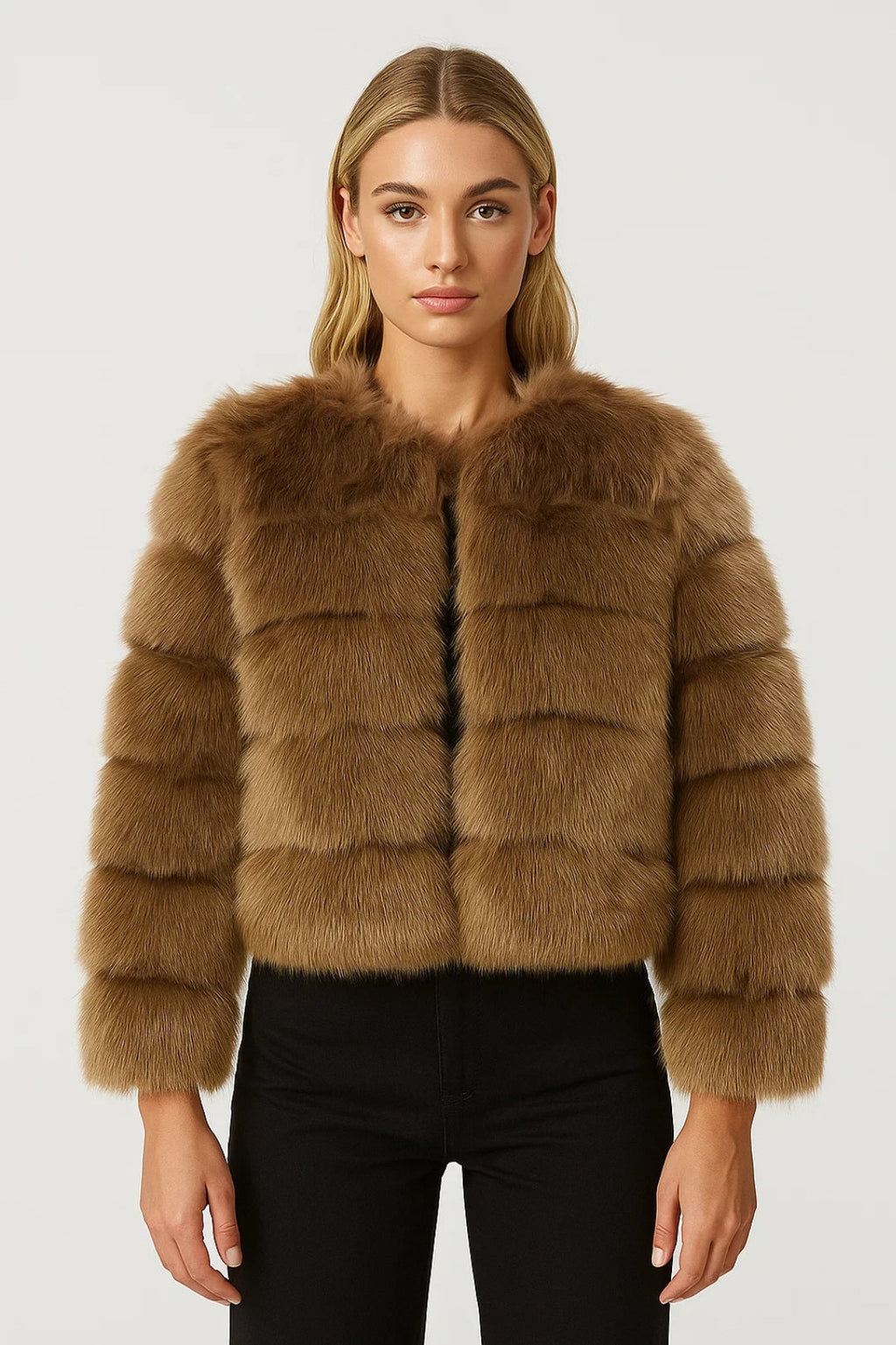 Elegante Kurzjacke mit Kunstpelz – Gemütliche Wärme für stilvolle Auftritte