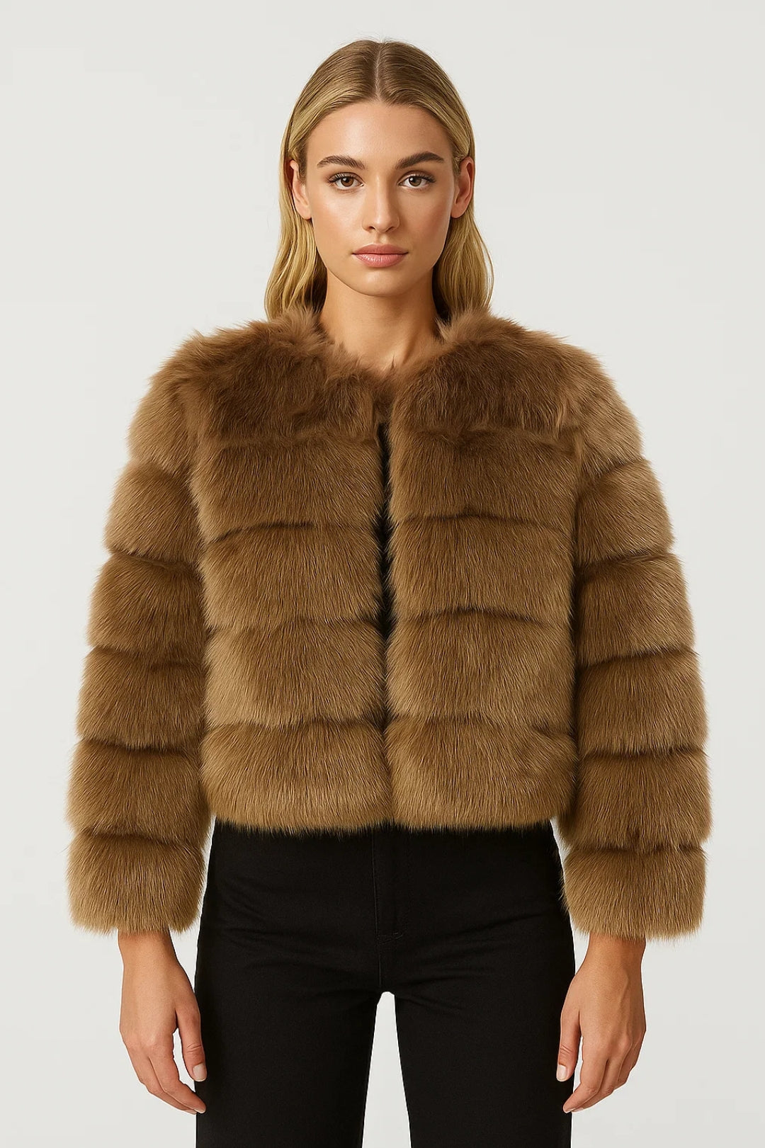 Elegante Kurzjacke mit Kunstpelz – Gemütliche Wärme für stilvolle Auftritte