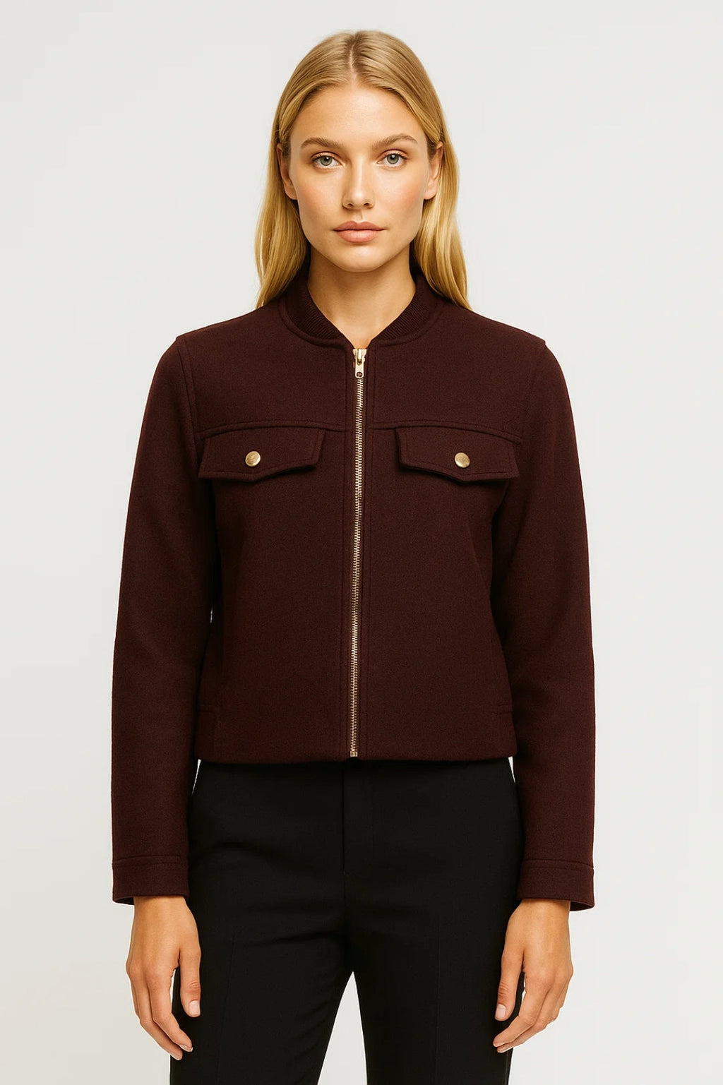 Stilvolle Kurzjacke | Gerader Schnitt mit Reißverschluss | Mühelos elegant