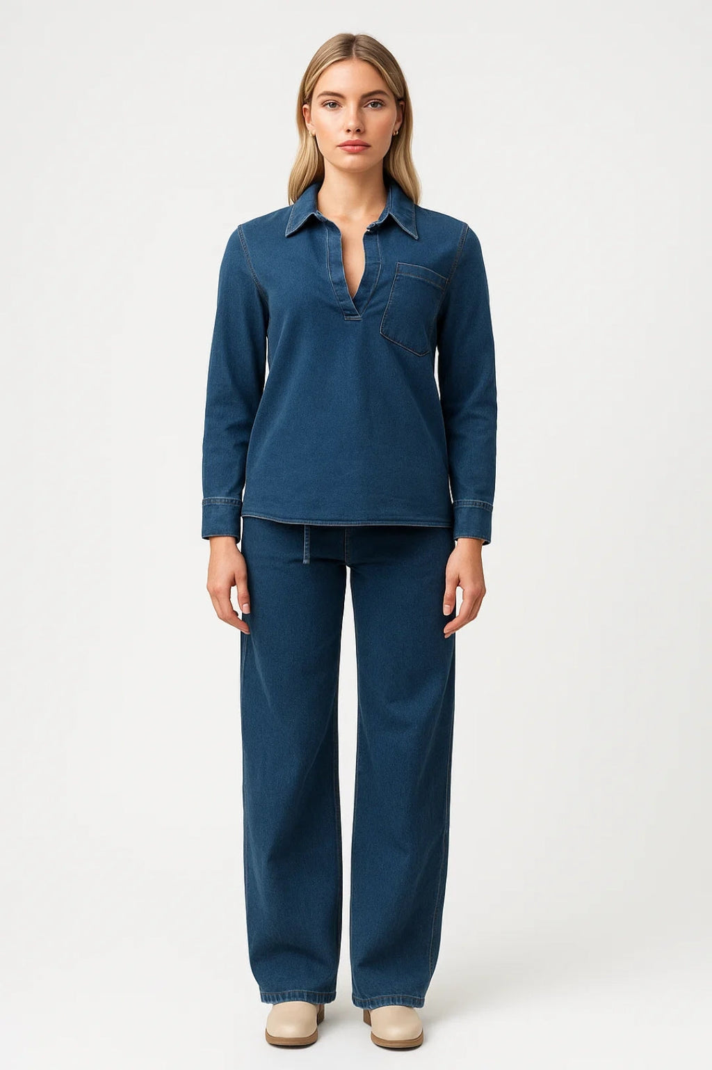 Gemütliches Set mit Kragen – Lässiger Schnitt für stilvolle Freizeit