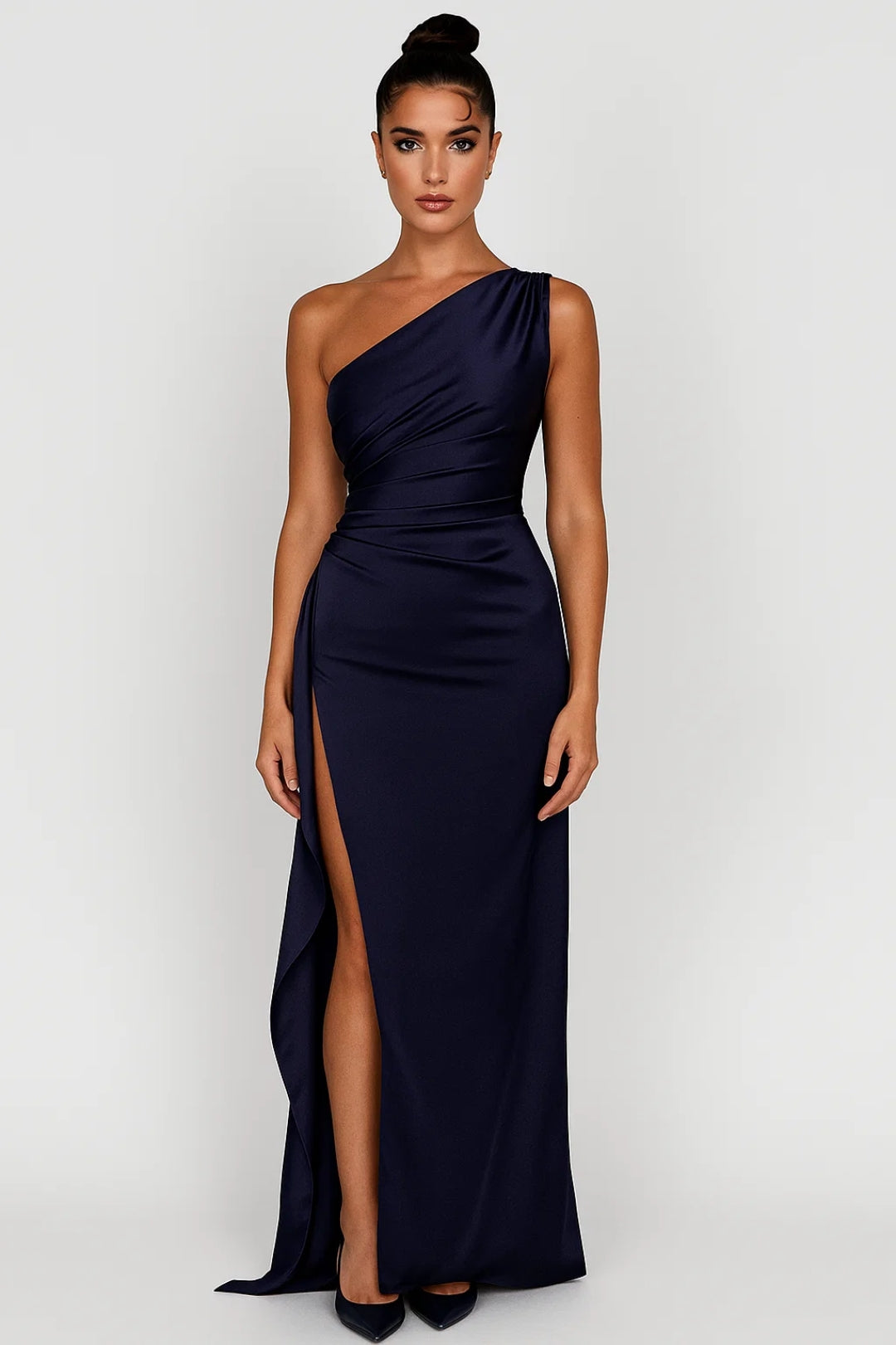 Elegantes Abendkleid | One-Shoulder Design mit Seitlichem Beinschlitz