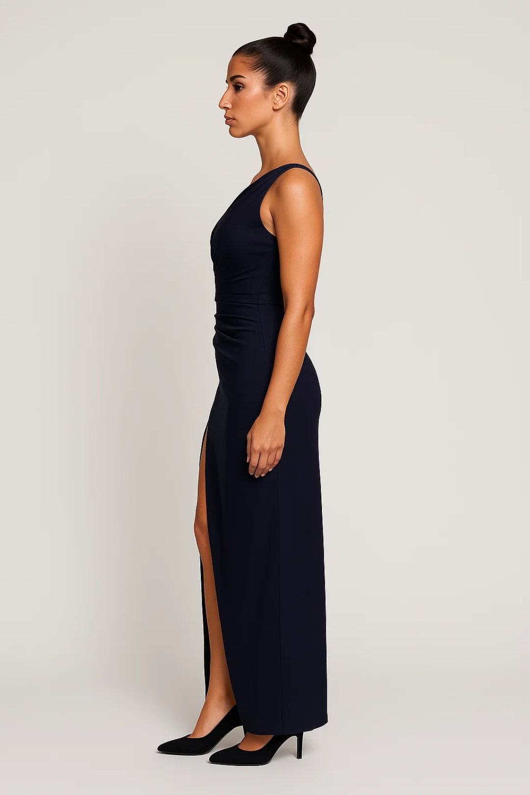 Elegantes Abendkleid | One-Shoulder Design mit Seitlichem Beinschlitz