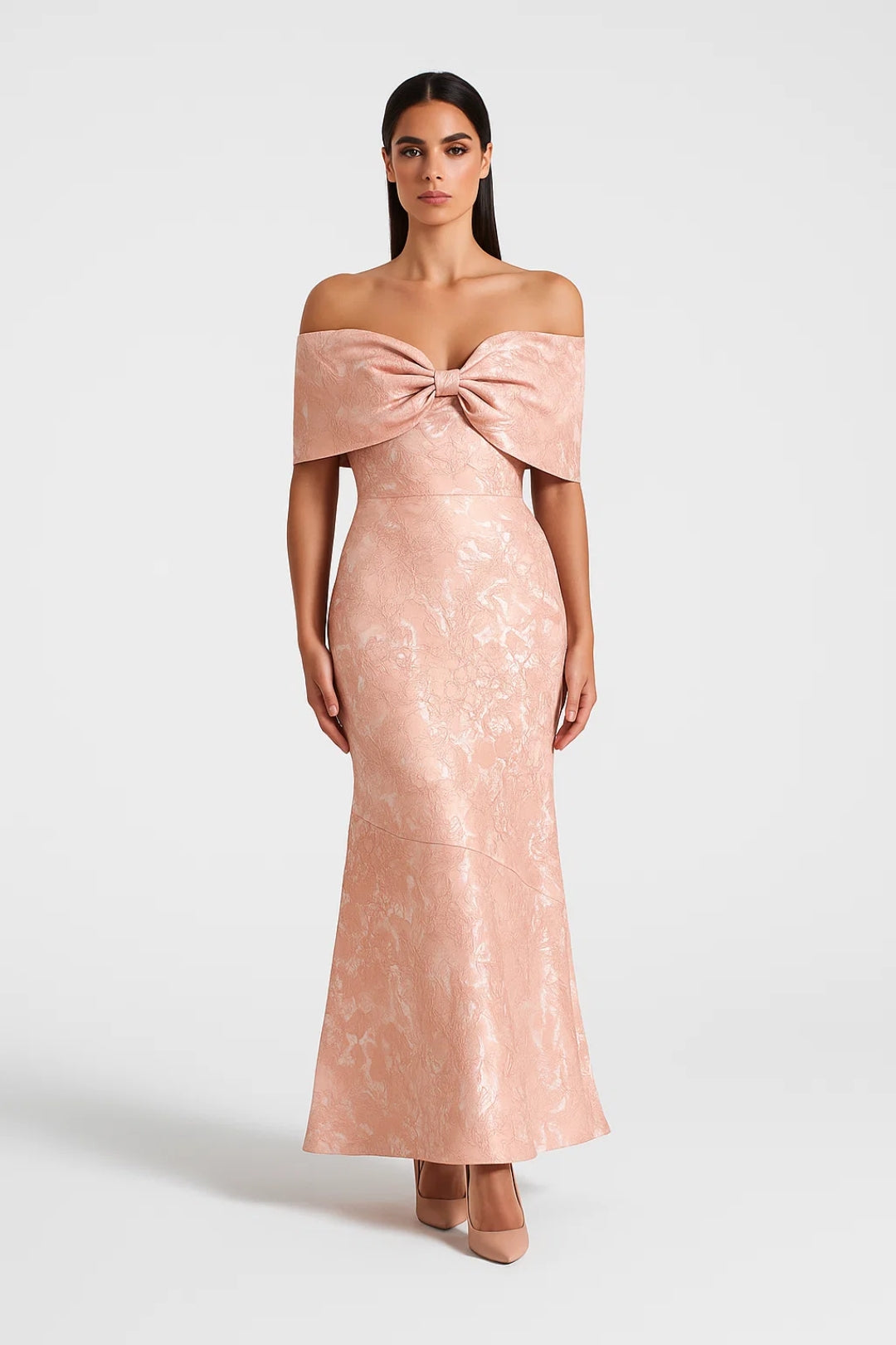 Elegantes Abendkleid | Schulterfrei mit Schleifendetail – Perfekt für Festlichkeiten