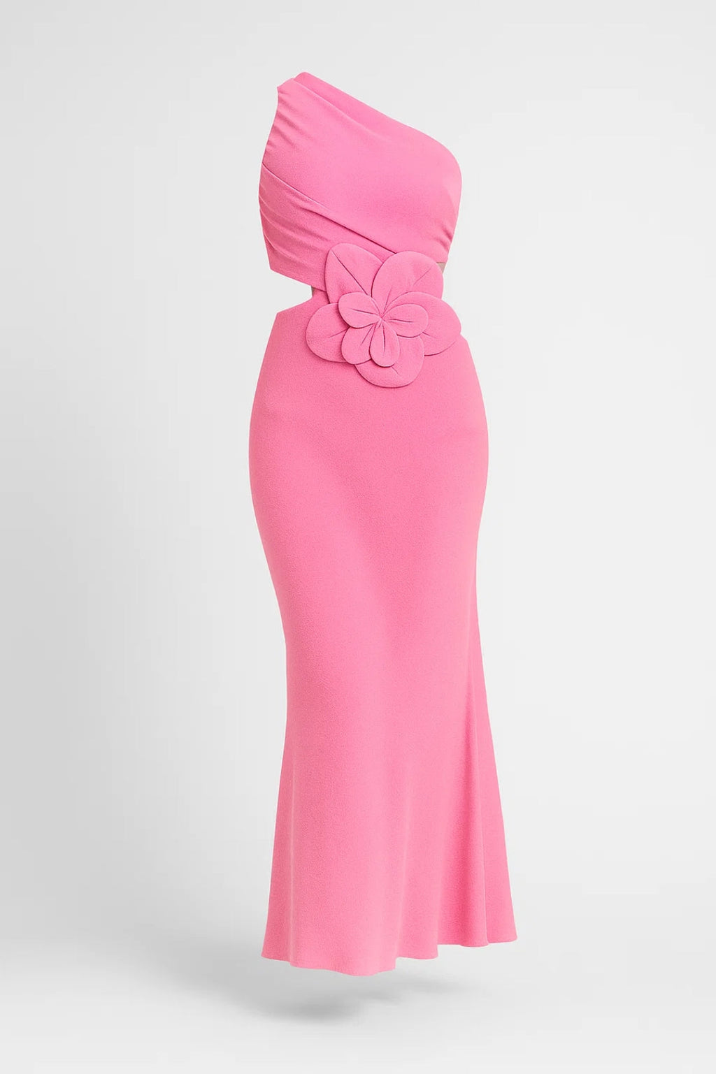 Elegantes Maxikleid | Asymmetrischer Schnitt mit Blütendetail – Mühelos stilvoll