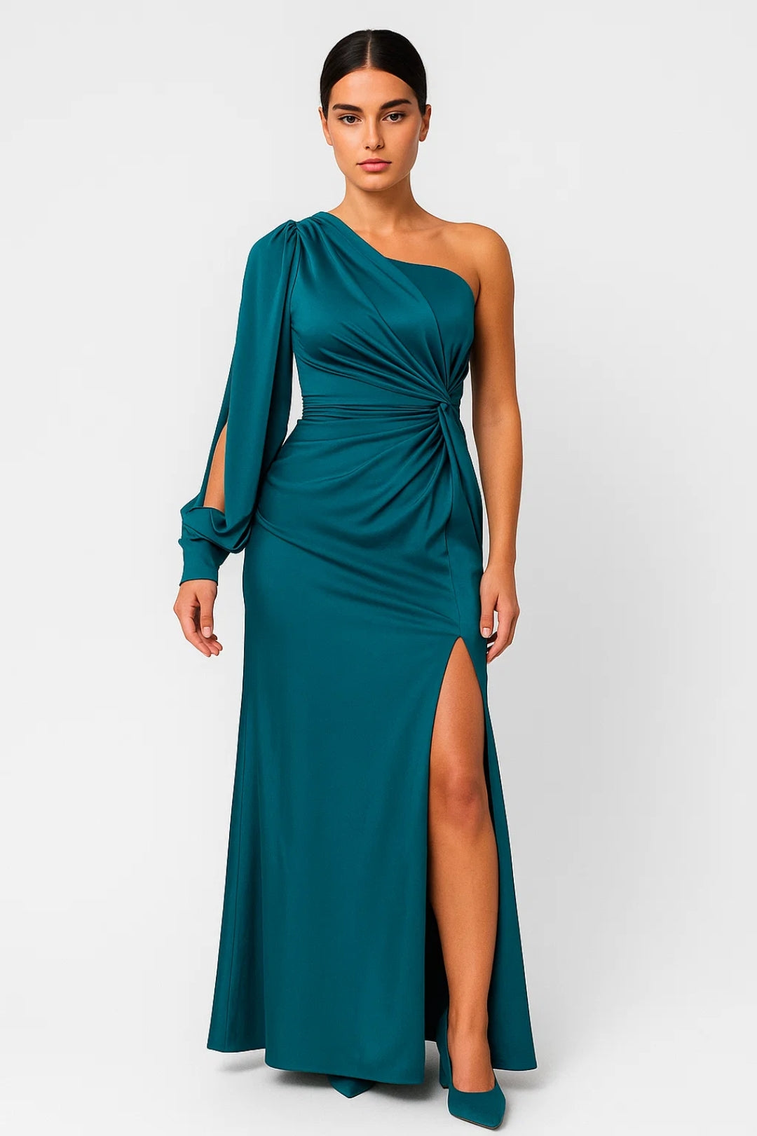 Elegantes Abendkleid | Asymmetrischer Schnitt & Drapierung für Stilbewusste