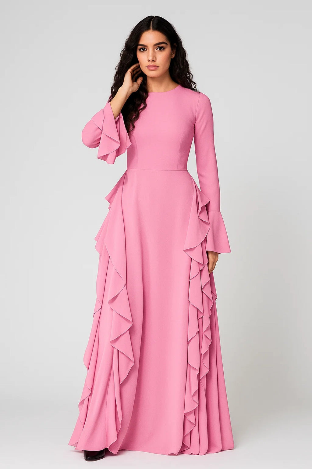 Elegantes Maxikleid | Müheloser Stil mit Volants | Zeitlose Raffinesse