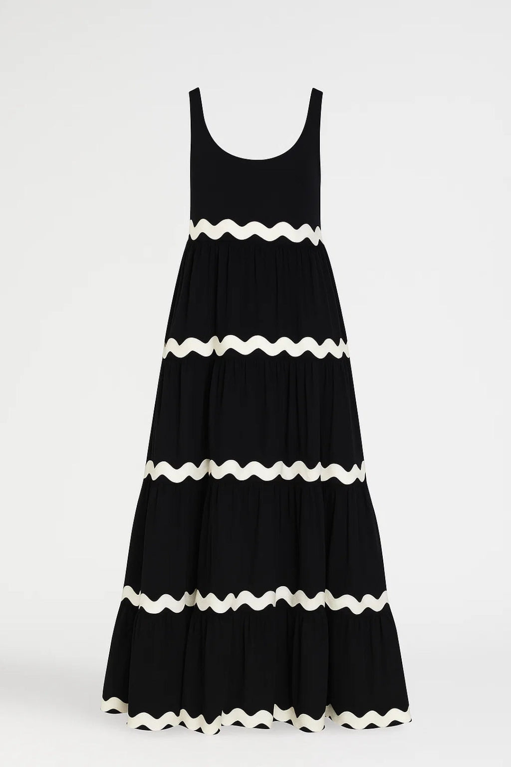 Elegantes Langes Kleid | Ärmellos mit Wellenmuster – Für jeden Anlass