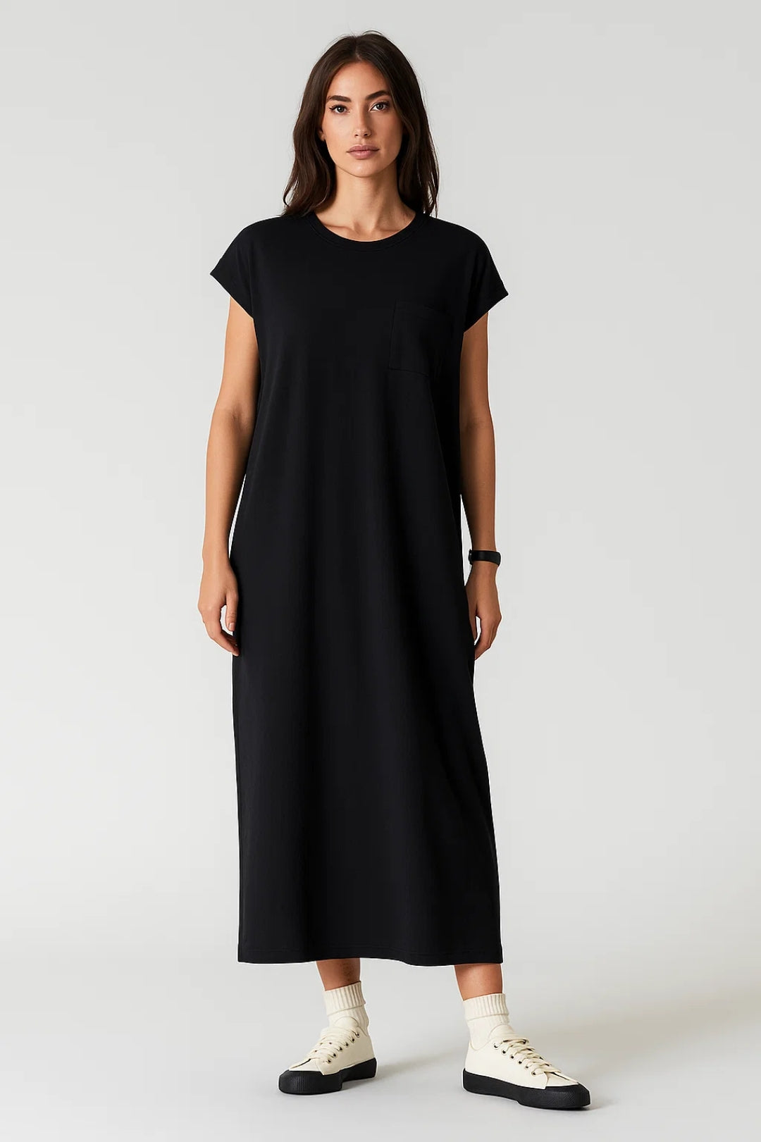 Elegantes Langkleid | Gerader Schnitt mit Seitenschlitzen – Mühelos & Lässig