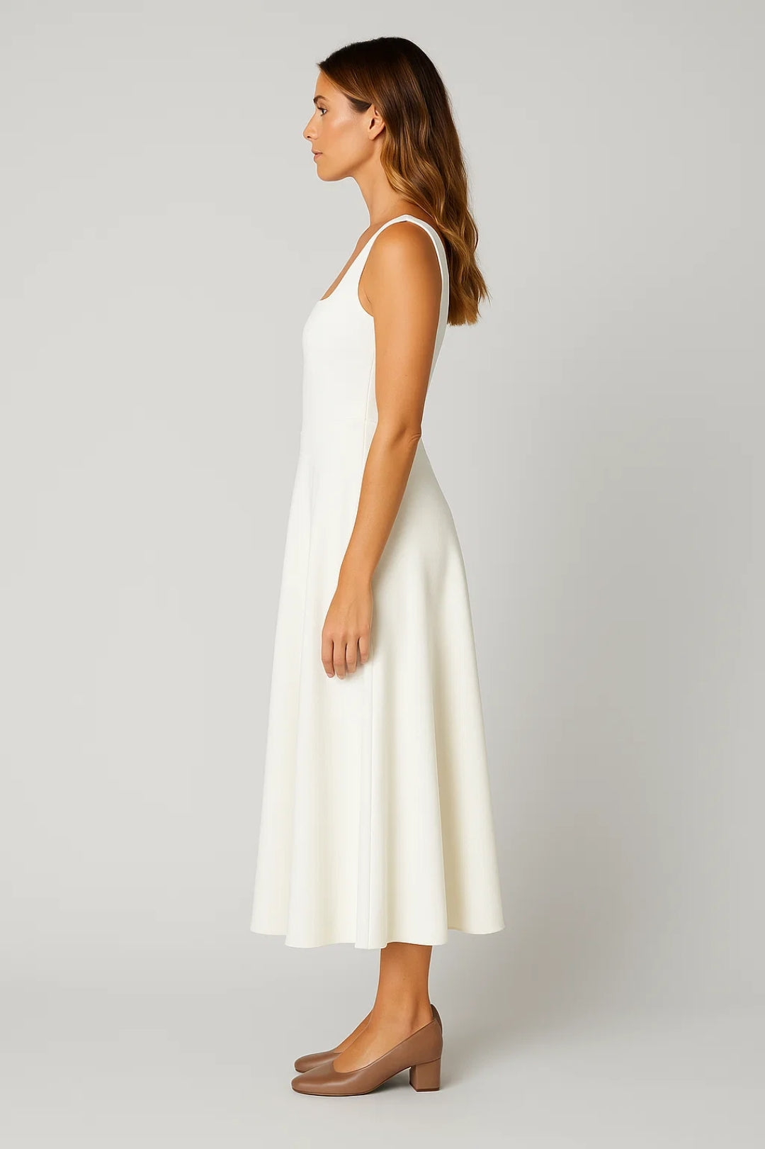 Elegantes Langkleid mit Trägern – Ausgestellter Schnitt für mühelosen Chic