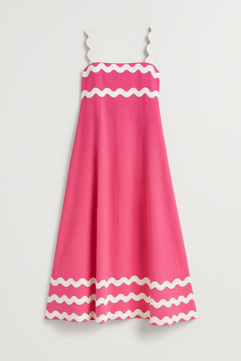 Verspieltes Maxi Kleid | Breite Träger mit Zierborten für Sommer-Style