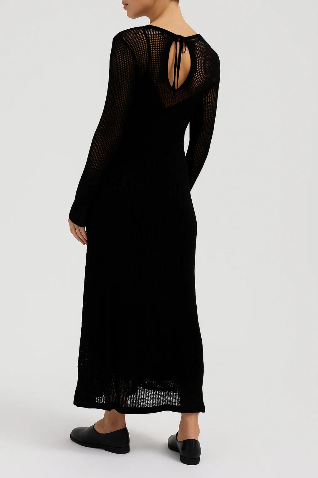 Elegantes Maxi Kleid | Langarm mit Strukturmuster – Mühelos stilvoll