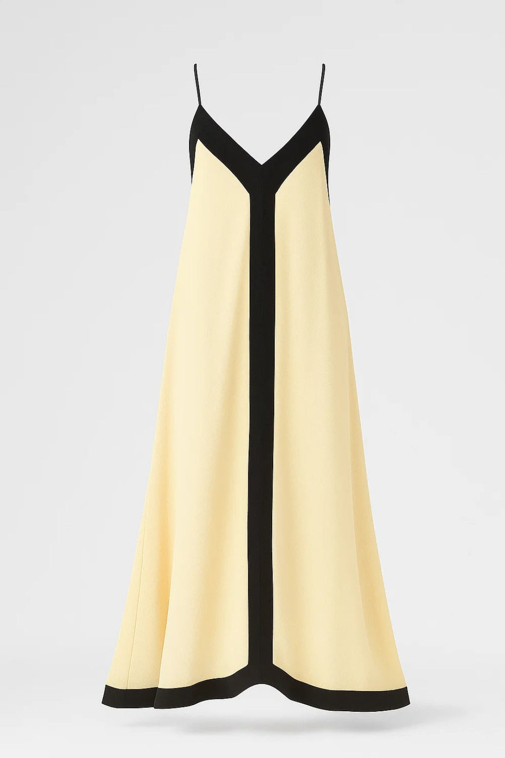 Elegantes Maxikleid | Spaghettiträger mit Kontrastdetails für mühelosen Stil