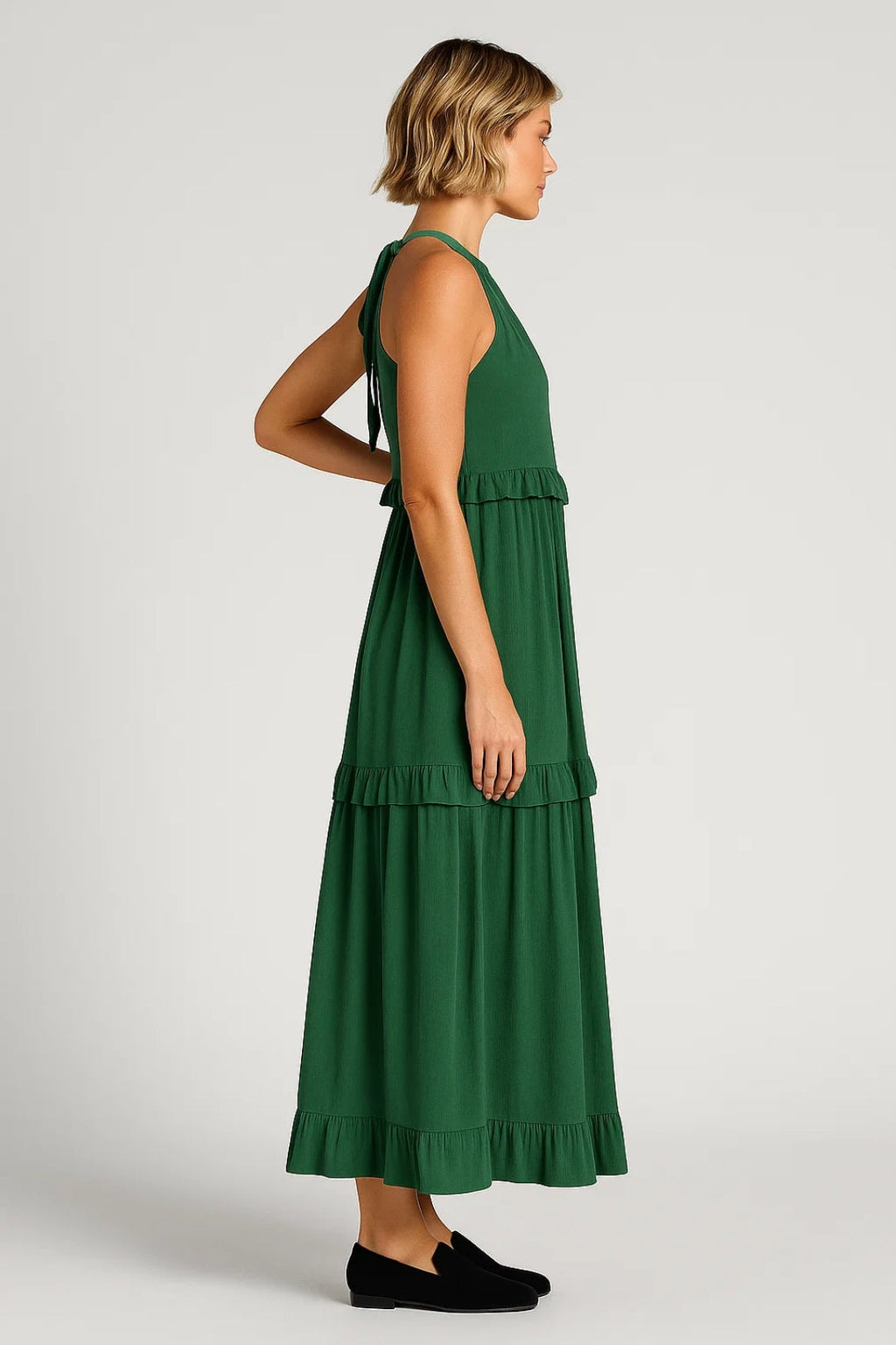 Elegantes Maxikleid | Weit fallend mit Volants – Perfekt für den Sommer