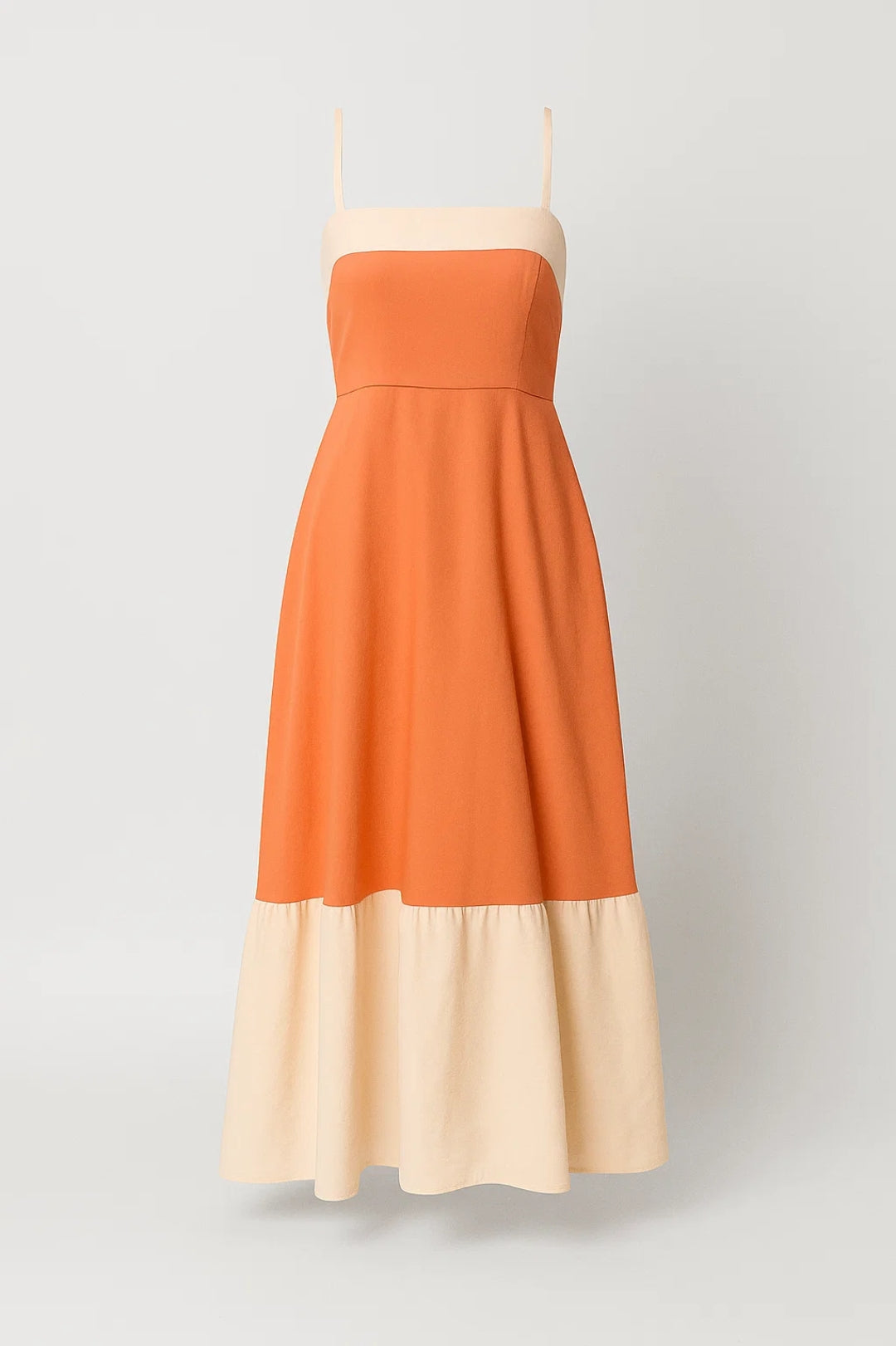 Zweifarbiges Maxikleid mit Trägern – Sommerlich-eleganter Schnitt für jeden Anlass