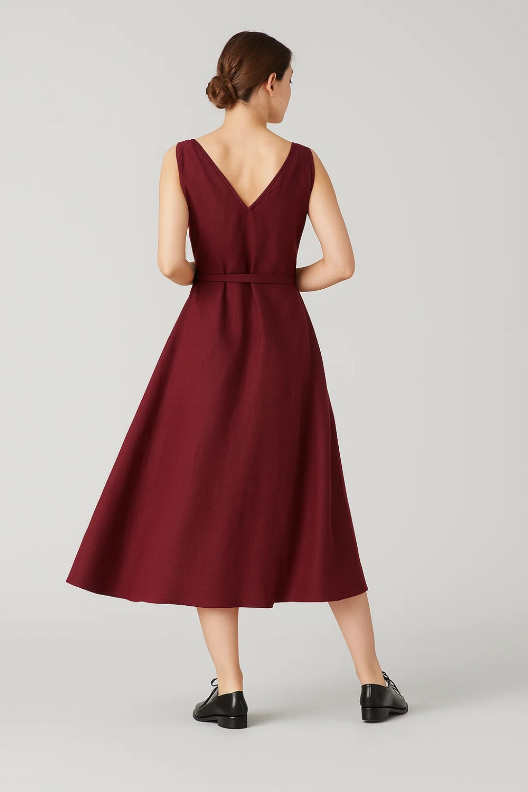 Elegantes Midi Kleid | Wickeloptik mit Bindegürtel für Feminine Eleganz