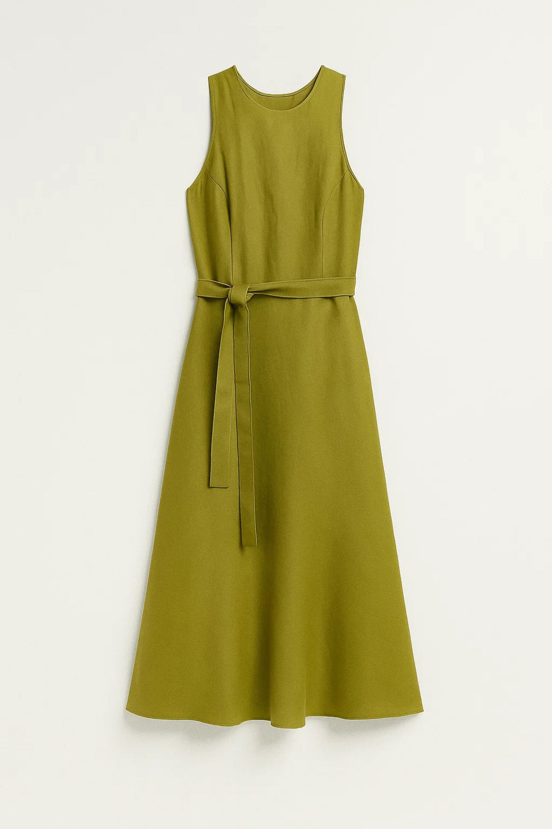 Ärmelloses Midi Kleid – Schlichte Eleganz mit Bindegürtel für jeden Anlass