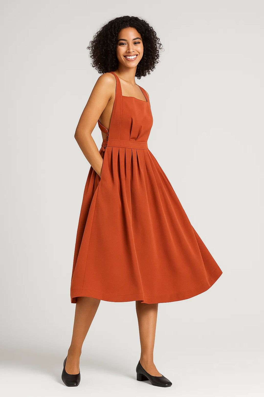 Elegantes Midi Kleid – Ärmellos mit Faltenrock für mühelosen Stil