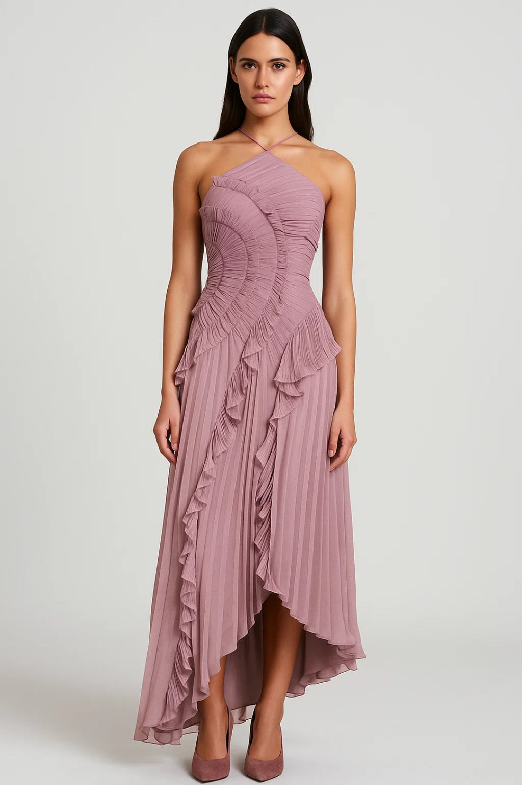 Elegantes Midikleid | Drapiertes Design mit Plisseefalten für mühelosen Stil