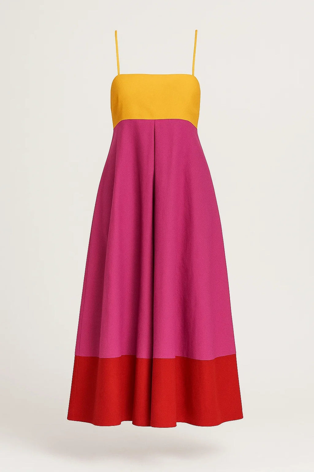 Elegantes Midikleid – Farbblock-Design für sommerliche Frische