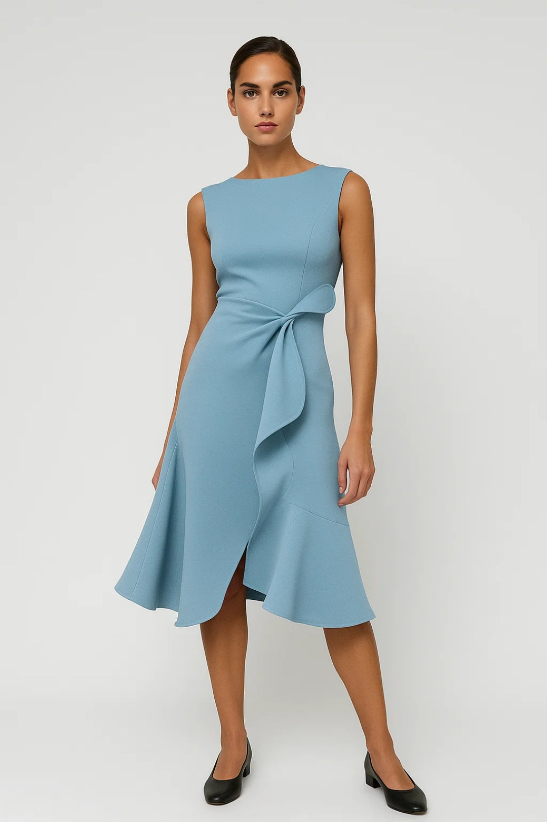 Elegantes Midikleid | Femininer Schnitt mit Volant – Zeitloser Stil