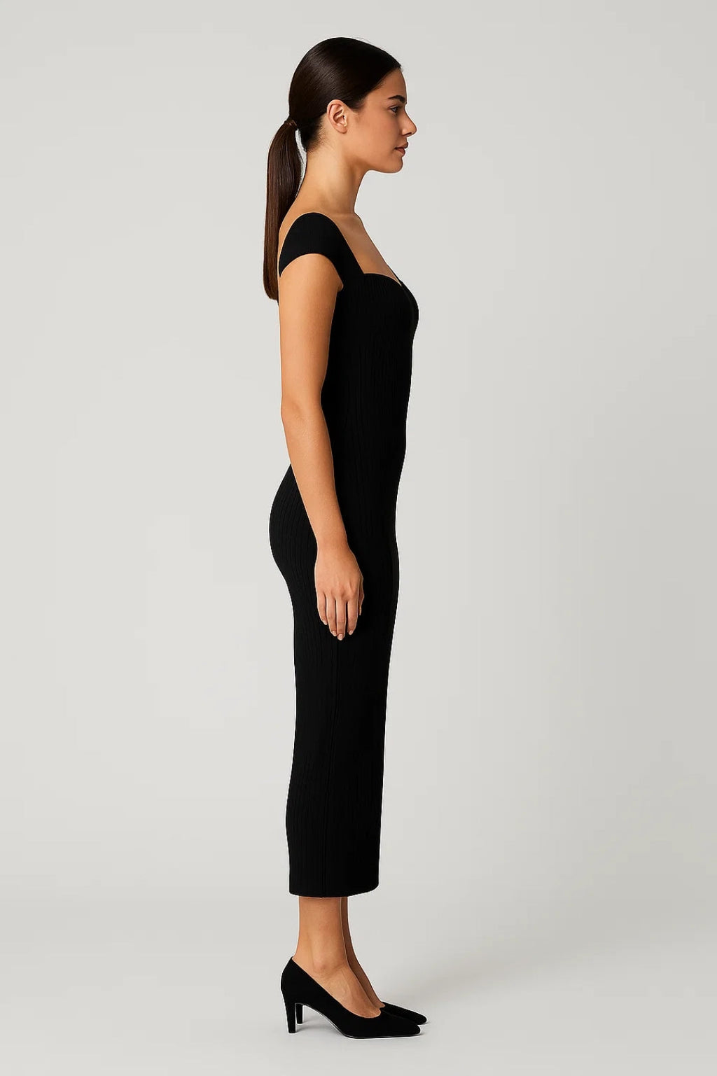 Elegantes Midikleid | Figurbetont mit Herz-Ausschnitt – Für besondere Anlässe