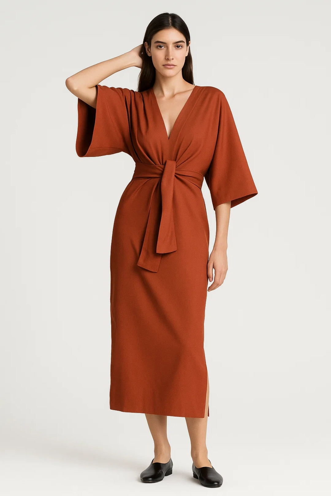 Elegantes Midikleid | Geknotete Taille für mühelosen Stil