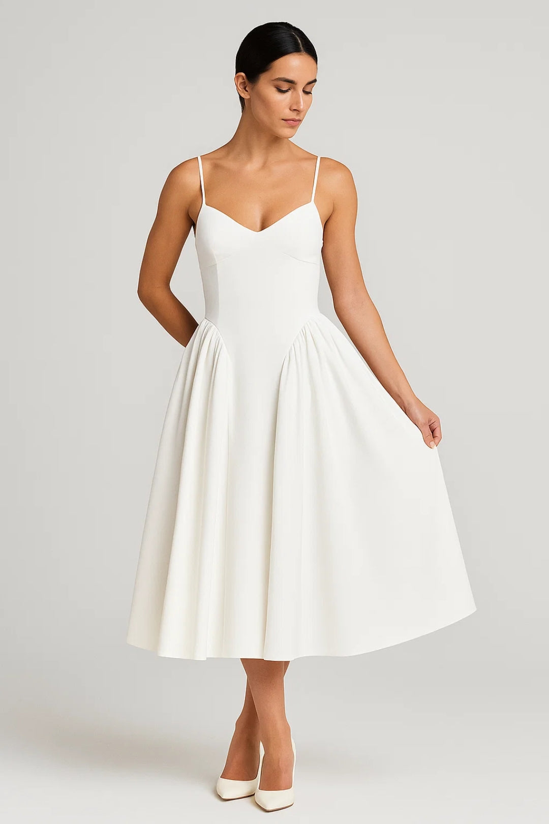 Elegantes Midikleid | Mühelos femininer Schnitt | Spaghettiträger