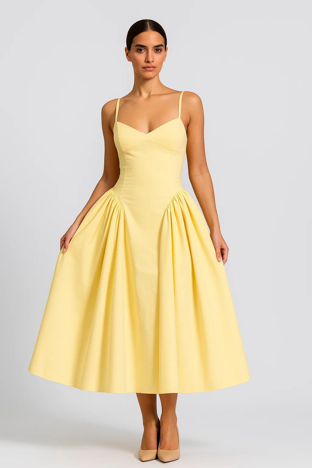 Elegantes Midikleid | Mühelos femininer Schnitt | Spaghettiträger