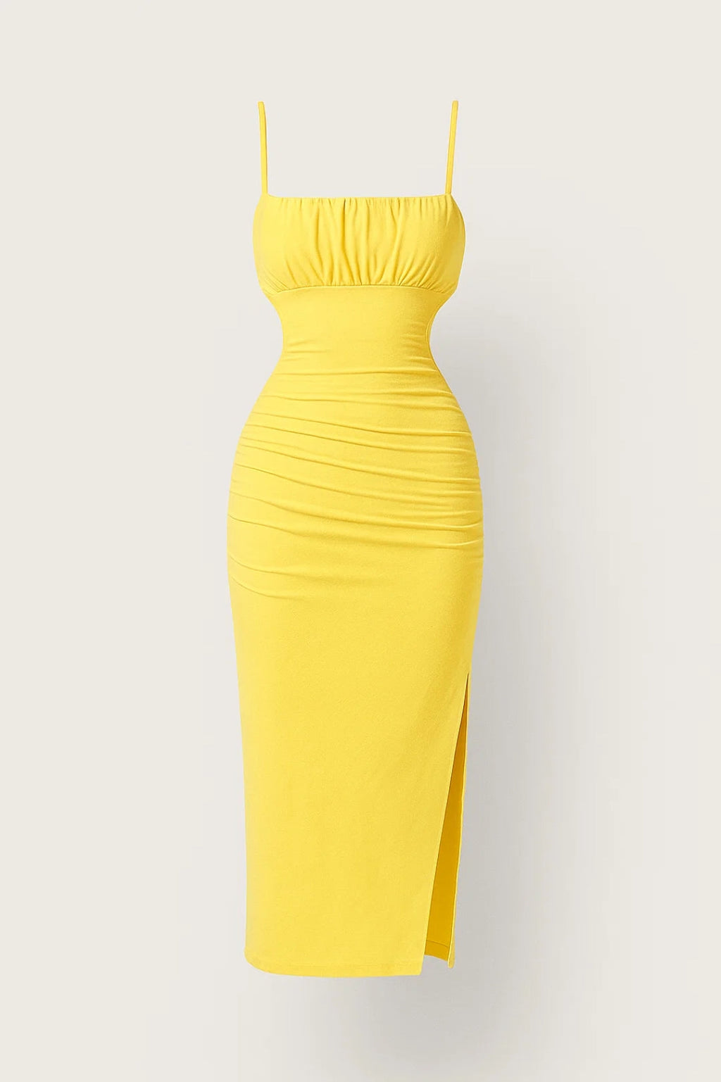 Elegantes Midikleid mit Trägern – Figurschmeichelnd & Seitenschlitz