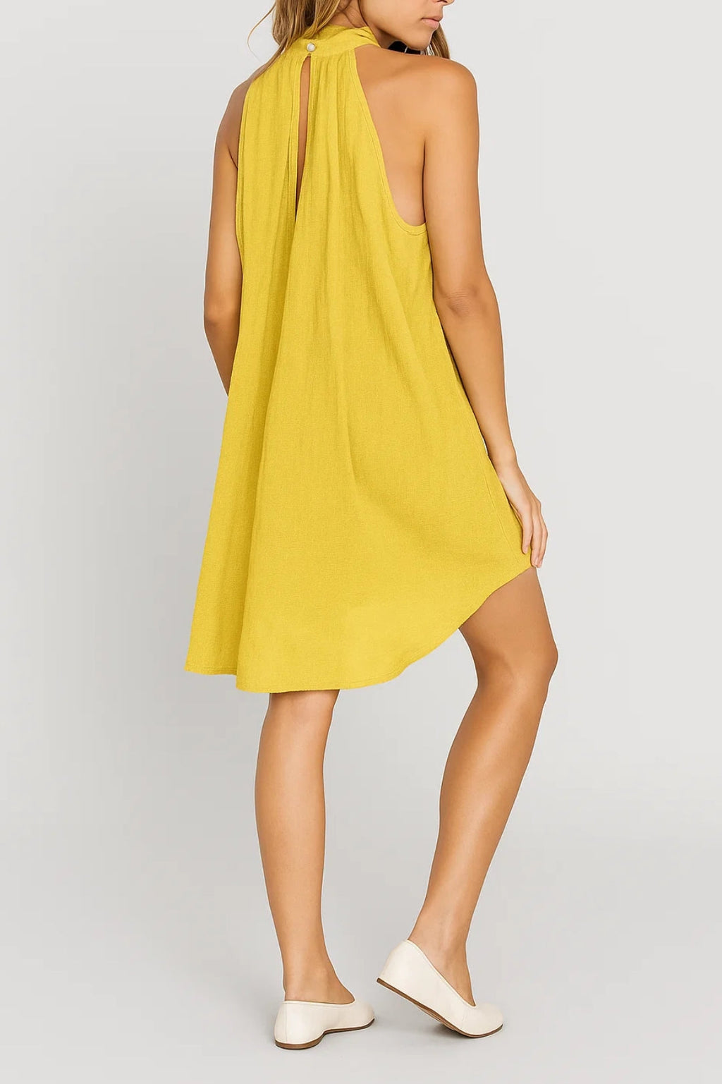 Elegantes Mini Kleid | Hochgeschlossen mit Drapierung – Sommerliche Raffinesse