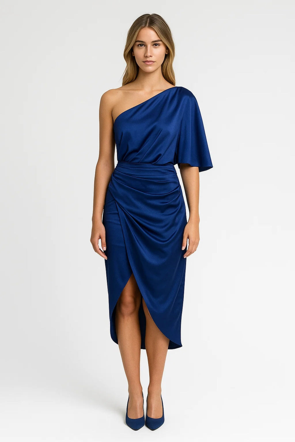 Elegantes One-Shoulder Kleid – Festliche Wickeloptik für besondere Anlässe