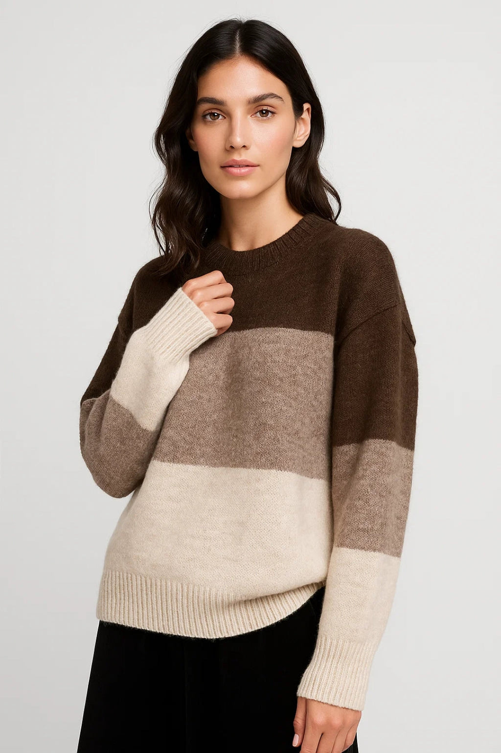 Gemütlicher Pullover | Breite Streifen & Rundhalsausschnitt | Lässiger Stil