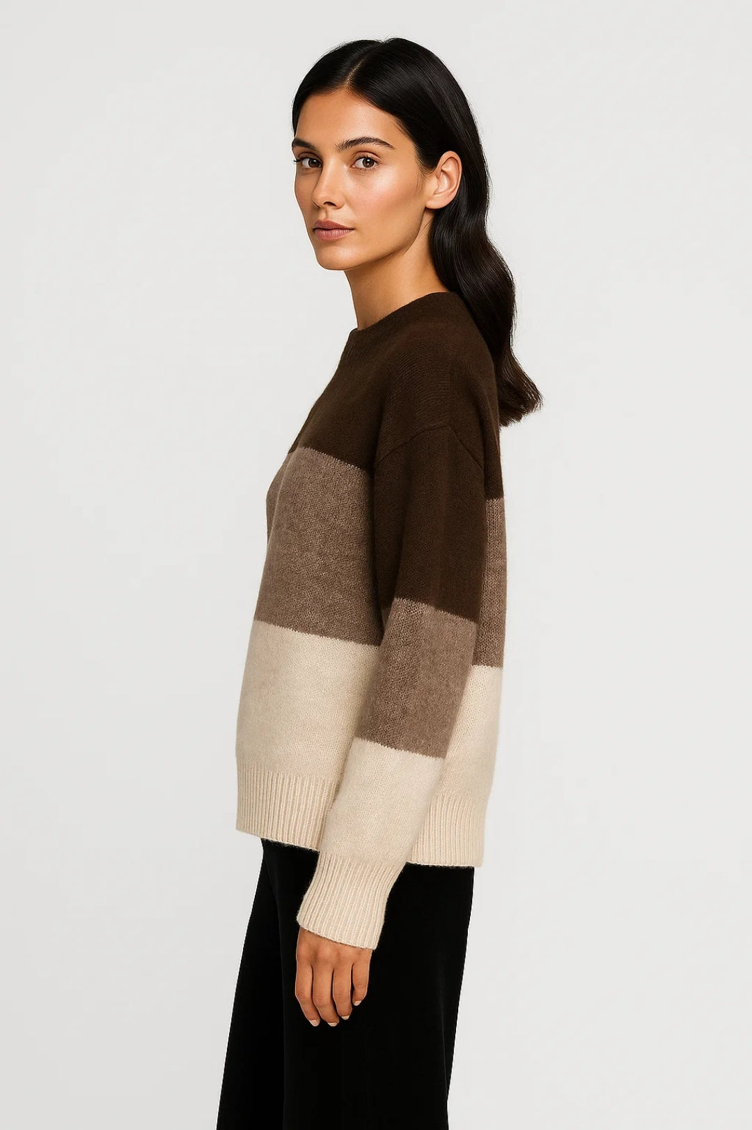 Gemütlicher Pullover | Breite Streifen & Rundhalsausschnitt | Lässiger Stil