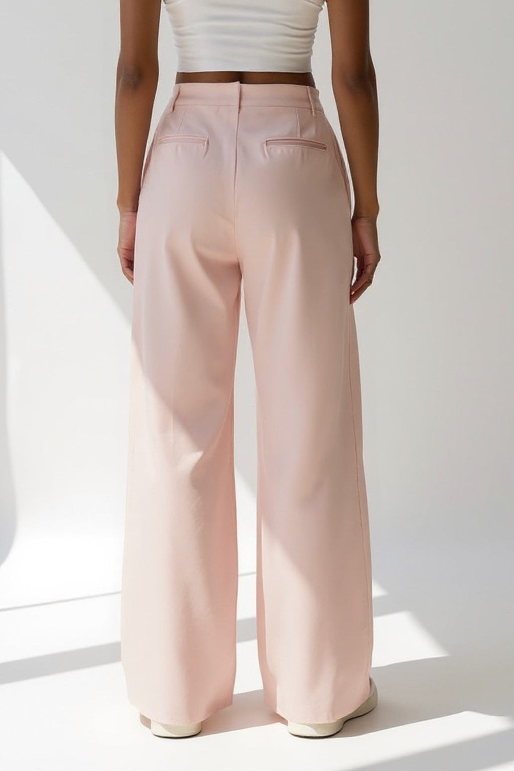 Elegante Rosa High-Waist Stoffhose – Mühelos kombinierbar für jeden Anlass
