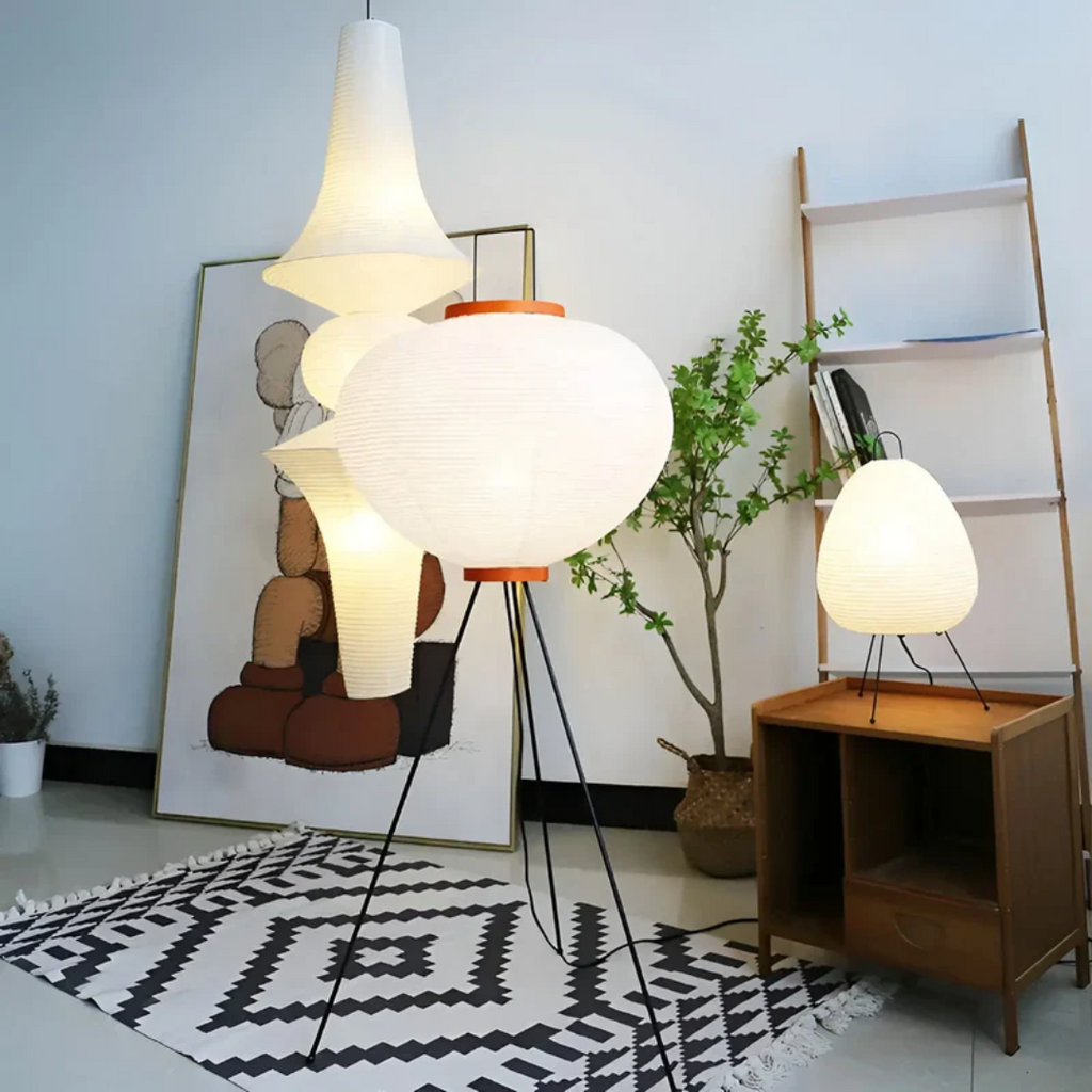 Wabi Sabi LED Lampe aus Reispapier – Gemütliches Zen-Ambiente