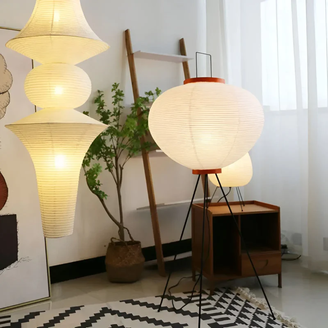 Wabi Sabi LED Lampe aus Reispapier – Gemütliches Zen-Ambiente