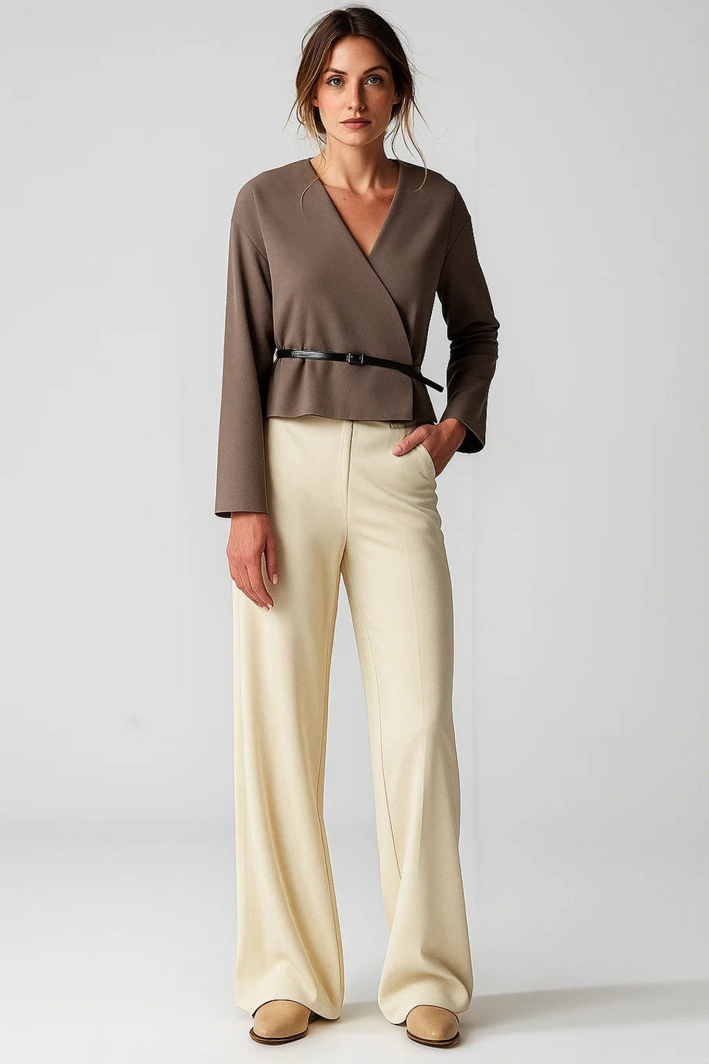 Elegante Wickelbluse | Tailliert mit Gürtel – Mühelos stilvoll