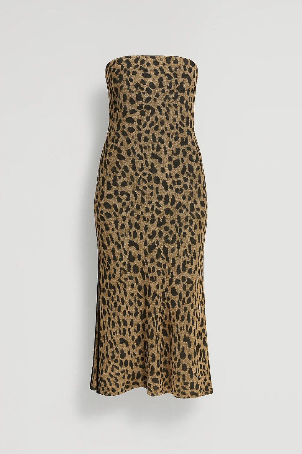 Elegantes Trägerloses Midikleid | Schlitz & Schmale Passform für Feminine Ausstrahlung