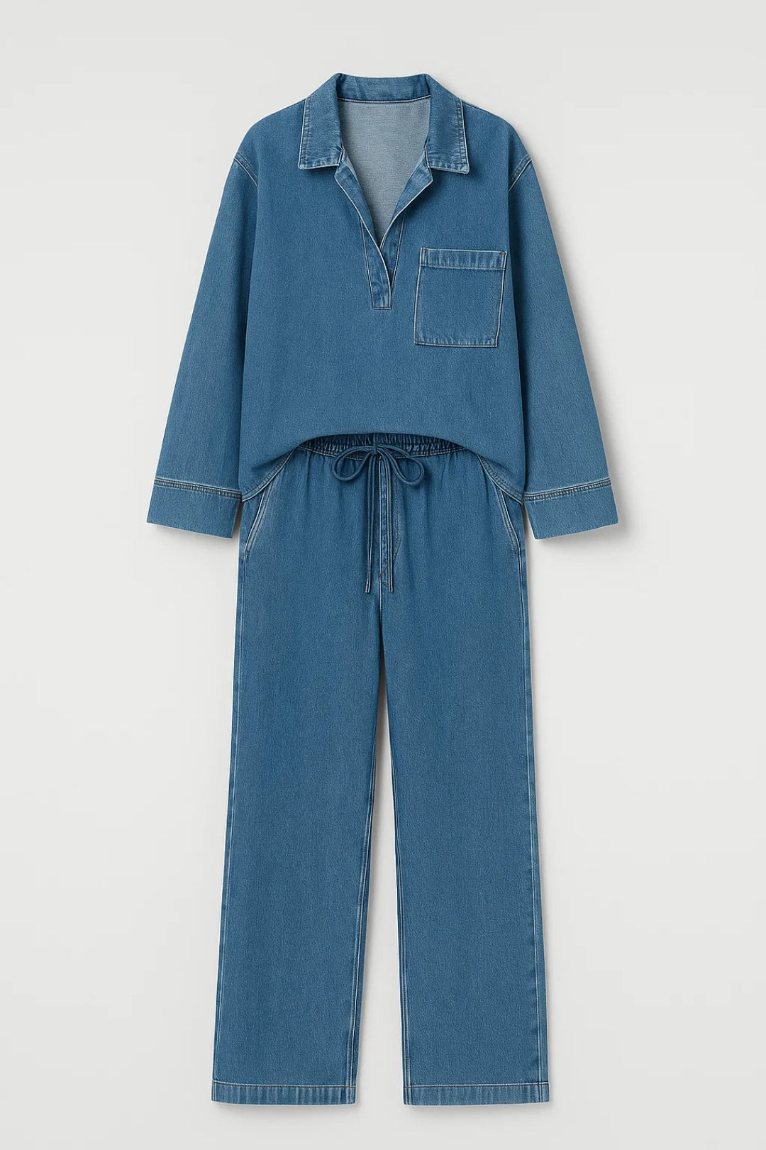 Gemütliches Freizeit-Set | Eleganter Schnitt mit praktischer Brusttasche