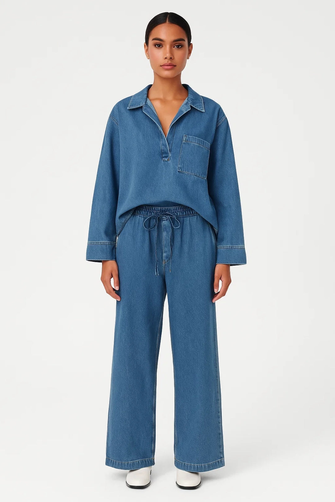 Gemütliches Freizeit-Set | Eleganter Schnitt mit praktischer Brusttasche