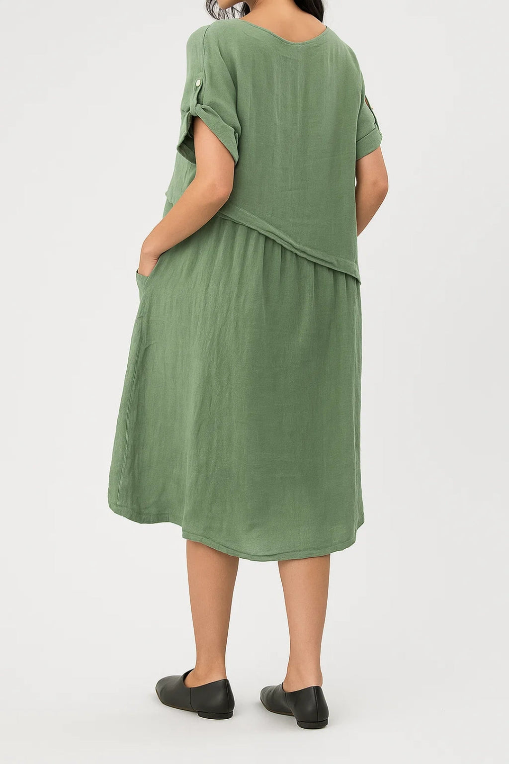 Elegantes Weites Kleid | Kurzarm & V-Ausschnitt für mühelosen Stil